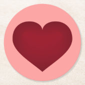 Crimson-Herzplatte Runder Pappuntersetzer (Vorderseite)