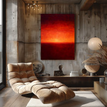 Crimson Horizon Abstrakt mit leuchtendem orangem L