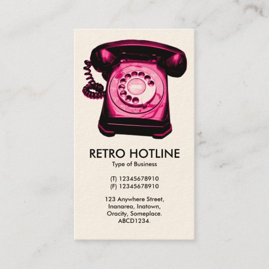 Crimson Hot Line - (Cream Card) Visitenkarte (Vorderseite)