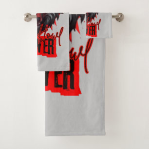 Crimson Howl Wolf Intensives Anime-Design Badhandtuch Set
