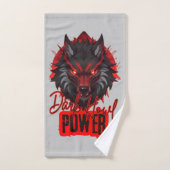 Crimson Howl Wolf | Intensives Anime-Design Badhandtuch Set (Handtuch)