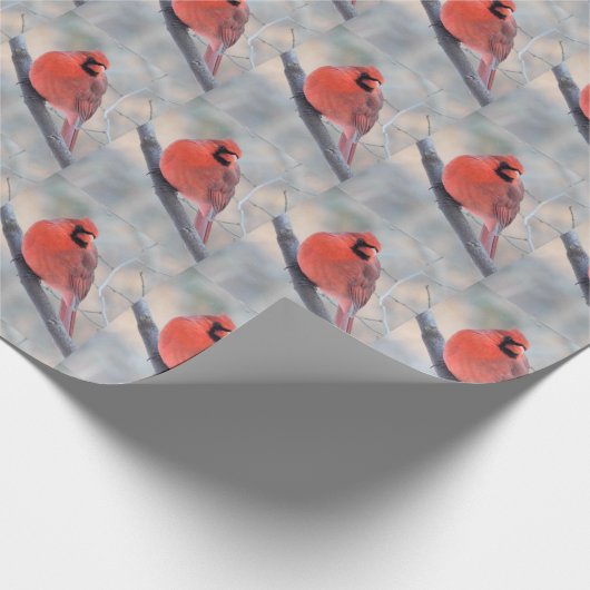 Crimson Kardinal Geschenkpapier (Ecke)