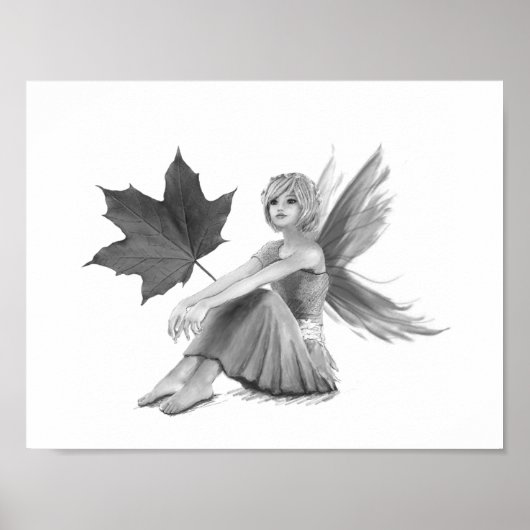 Crimson King Maple Fairy mit Leaf Poster (Vorne)
