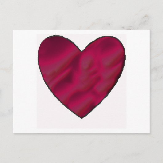 Crimson Liebe Heart Postkarte (Vorderseite)