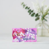 Crimson, Lilac, rosa Abstrakte Visitenkarte (Stehend Vorderseite)