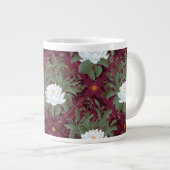 Crimson Lotus Elegance Muster - Der weiße Lotus Jumbo-Tasse (Vorderseite Rechts)