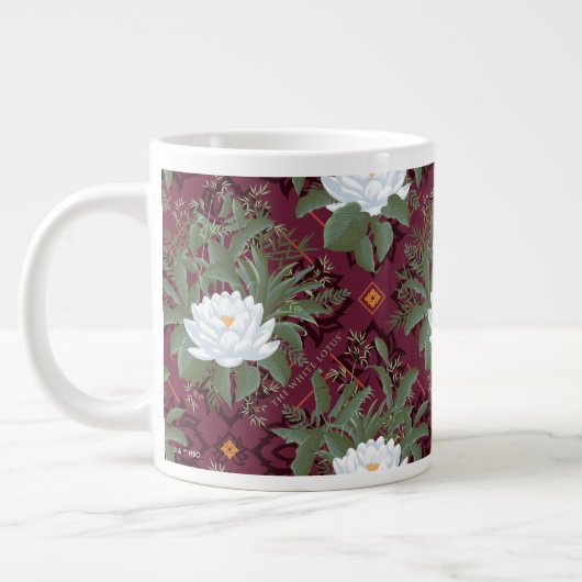 Crimson Lotus Elegance Muster - Der weiße Lotus Jumbo-Tasse (Links)