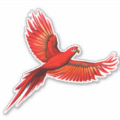 Crimson Macaw/Roter Papagei Aufkleber (Vorderseite)