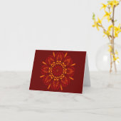 Crimson Mandala Notecard Karte (Gelbe Blume)