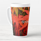 Crimson Maple-Blätter - Große Personalisierte Milchtasse (Linke Ecke)