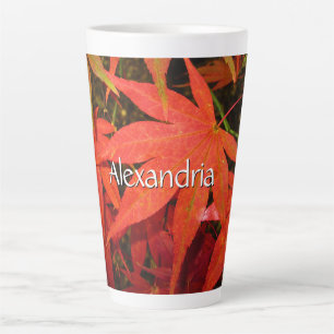 Crimson Maple-Blätter - Große Personalisierte Milchtasse