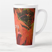 Crimson Maple-Blätter - Große Personalisierte Milchtasse (Rechts)