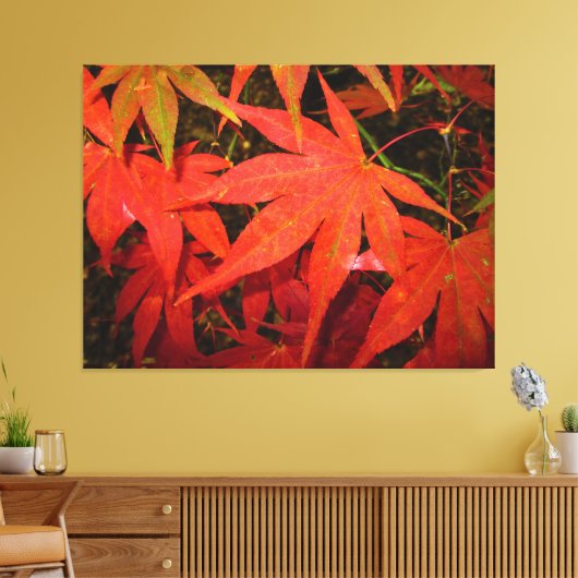 Crimson Maple-Blätter - Leinwanddruck (Insitu (Wohnzimmer))