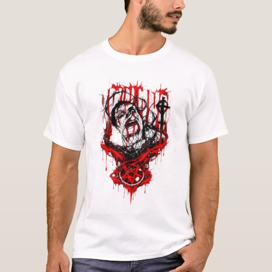 Crimson Martyr – Gothic Horror Metal Design T-Shirt (Vorderseite)