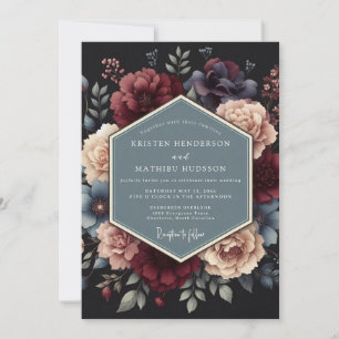 Crimson Midnight Flora Hochzeit Einladung