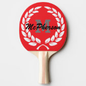 Crimson mit Siegeschrei und Monogramm/Name Tischtennis Schläger (Rückseite)