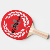 Crimson mit Siegeschrei und Monogramm/Name Tischtennis Schläger (Seitenansicht)