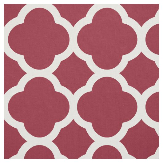 Crimson Modern Quatrefolie Große Größe Stoff (Muster)