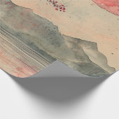 Crimson Moon Lakeside Ink Wash Geschenkpapier (Ecke)