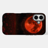 Crimson Moon Over the Silent Field Case-Mate iPhone Hülle (Rückseite (Horizontal))