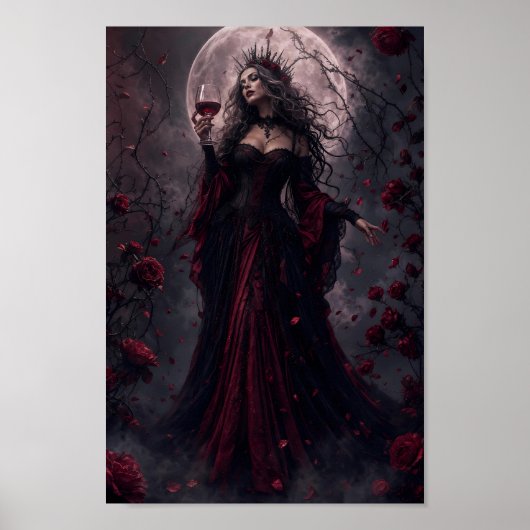 Crimson Moon Queen Gothic Fantasy Poster (Vorne)