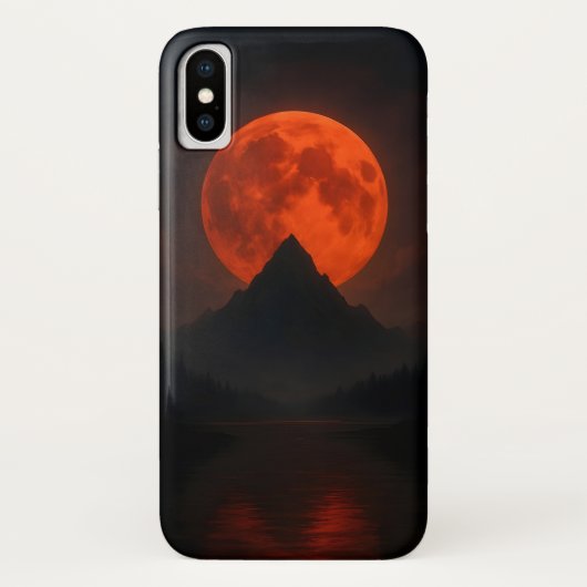 Crimson Moonrise Mountain Mobile Fall Case-Mate iPhone Hülle (Rückseite)