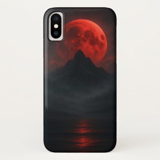 Crimson Moonrise Mountain Mobile Fall Case-Mate iPhone Hülle (Rückseite)