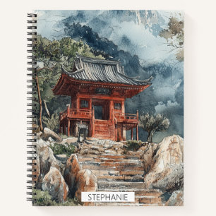 Crimson Mountain Pagode Tuschwaschung (2) Notizblock