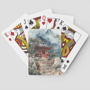 Crimson Mountain Pagode Tuschwaschung (2) Spielkarten