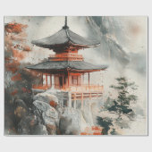 Crimson Mountain Pagode Tuschwaschung (3) Geschenkpapier (Flach)