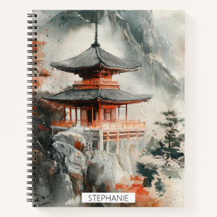 Crimson Mountain Pagode Tuschwaschung (3) Notizblock