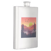 Crimson Mountains Landschaft Flachmann (Rechts)