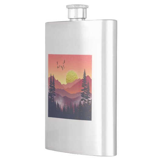 Crimson Mountains Landschaft Flachmann (Links)