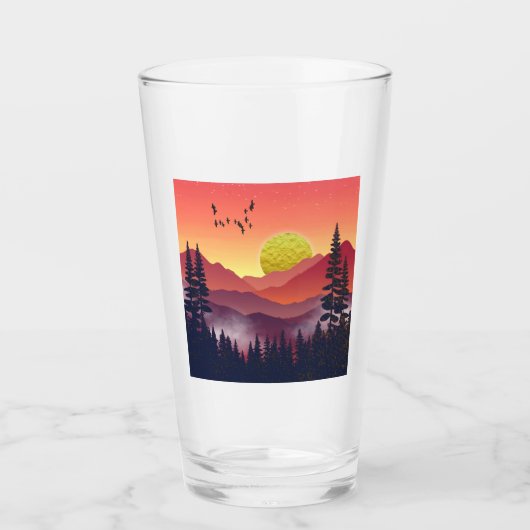Crimson Mountains Landschaft Glas (Vorderseite)