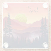 Crimson Mountains Landschaft Glasuntersetzer (Rückseite)