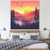 Crimson Mountains Landschaft Leinwanddruck (Insitu (Schlafzimmer))