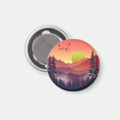 Crimson Mountains Landschaft Magnet (Vorderseite/Rückseite)