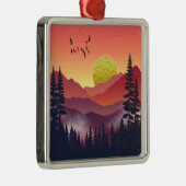Crimson Mountains Landschaft Ornament Aus Metall (Rechts)