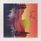 Crimson Mountains Landschaft Puzzle (Horizontal)