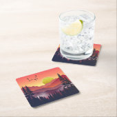 Crimson Mountains Landschaft Rechteckiger Pappuntersetzer (Vor Ort)