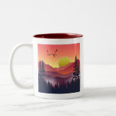 Crimson Mountains Landschaft Zweifarbige Tasse (Links)