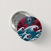 Crimson Neptune Ölgemälde Button (Vorne & Hinten)