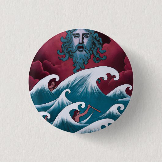 Crimson Neptune Ölgemälde Button (Vorderseite)