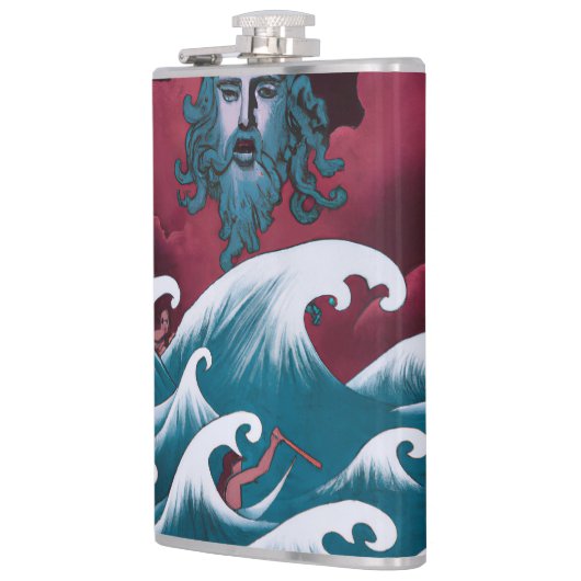 Crimson Neptune Ölgemälde Flachmann (Links)