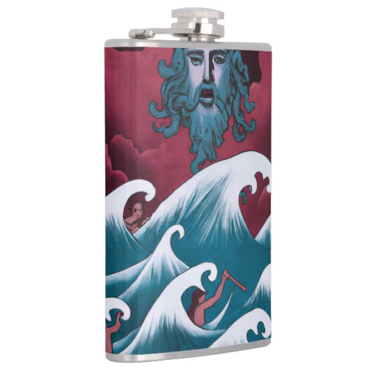 Crimson Neptune Ölgemälde Flachmann (Rechts)