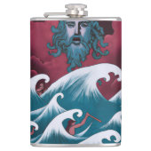 Crimson Neptune Ölgemälde Flachmann (Vorderseite)