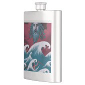 Crimson Neptune Ölgemälde Flachmann (Links)