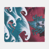 Crimson Neptune Ölgemälde Fleecedecke (Vorderseite (Horizontal))