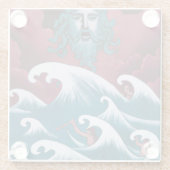 Crimson Neptune Ölgemälde Glasuntersetzer (Rückseite)