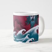 Crimson Neptune Ölgemälde Jumbo-Tasse (Vorderseite Rechts)